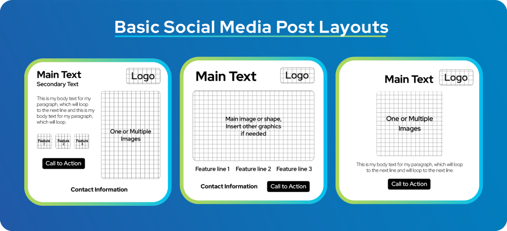 Social media post layouts for your brand to post on social media platforms such as facebook, instagram and linkedin.